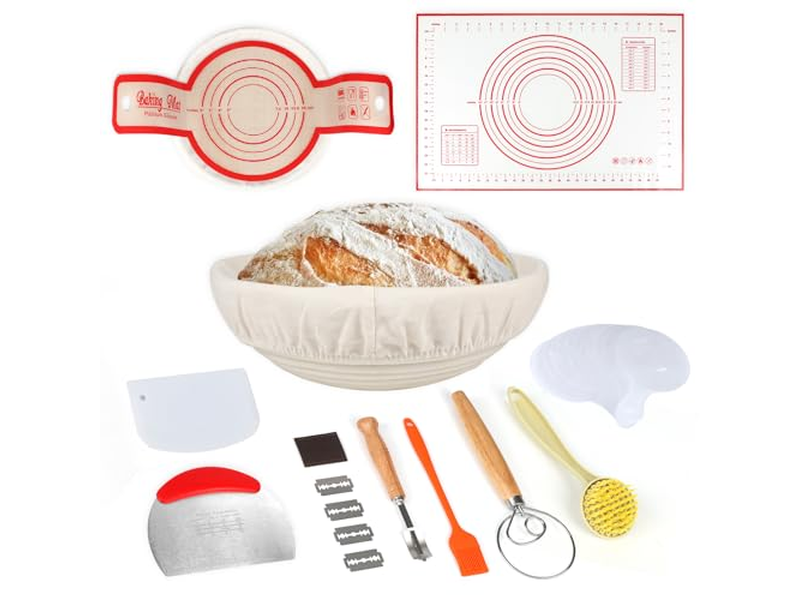 Brot Gärkorb Rund Und Oval Gärung 2er Pack 9 Zoll Backen Kunststoff