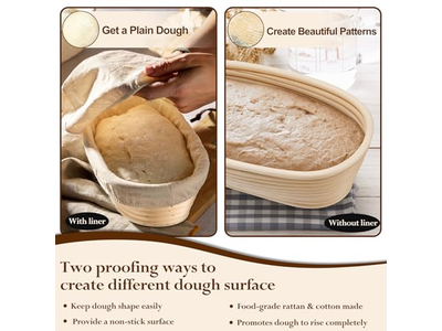 Brotform Gärkorb 1Kg 9 Zoll Oval Banneton Handgefertigt Maßgeschneidert Groß