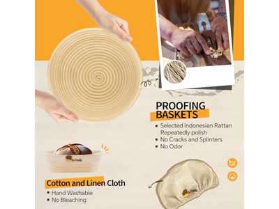 Indonesische Rattan-Brotschale Sauerteigbrot Backen