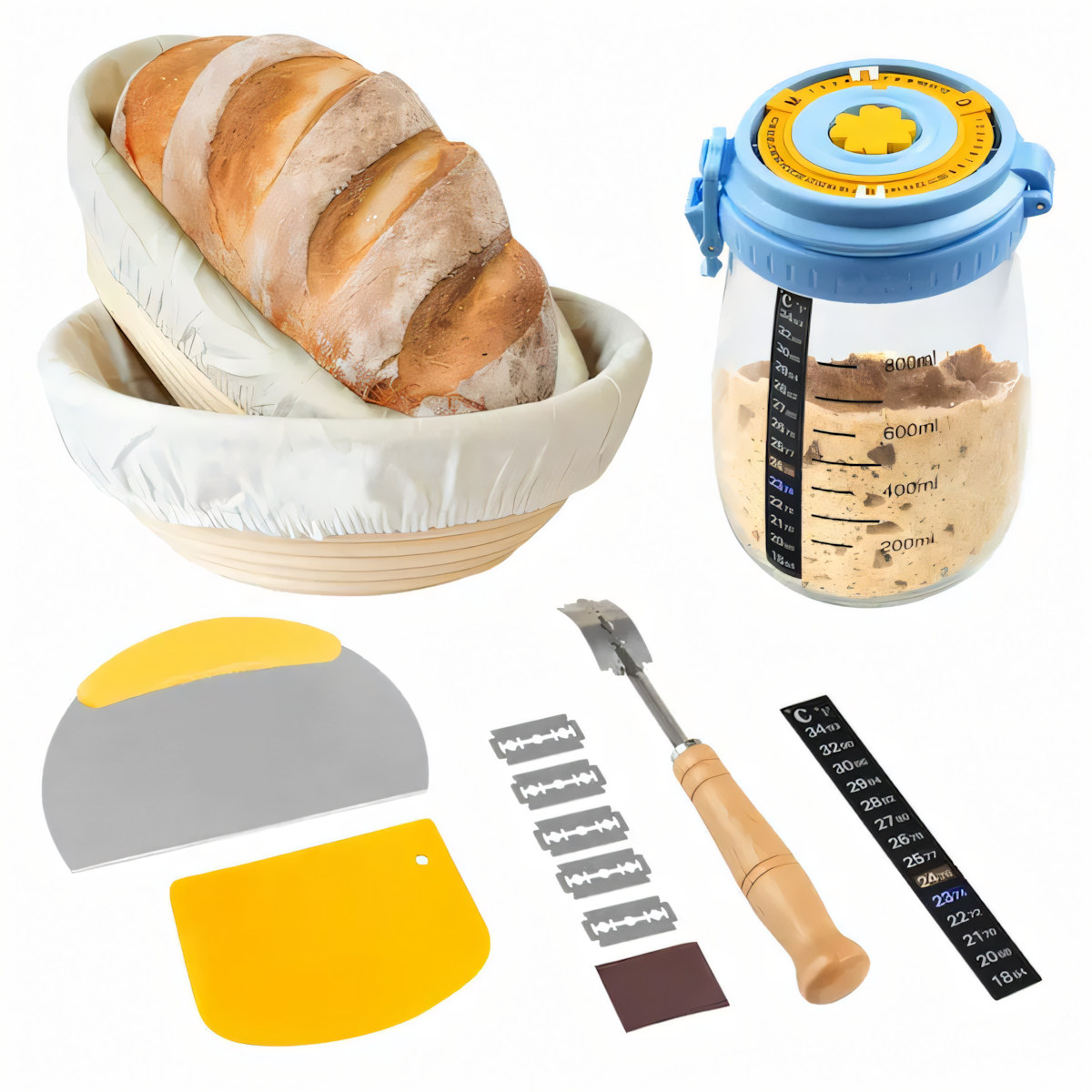 Gärkorb mit Zubehör