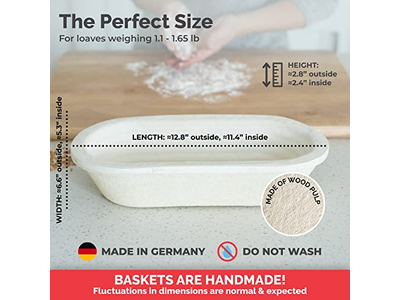 9 Zoll Runder Banneton mit Einlage Gärkörbe Bannetons Proving