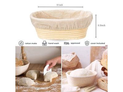 Brotbacken mit einem Banneton 10 Zoll Oval Bannetons Sauerteig formen