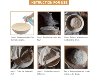 Banneton Gärkorb Set 2 mit Zubehör Sauerteig Set Rund