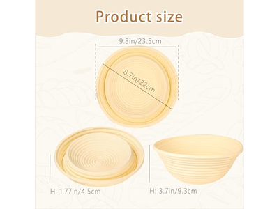 Banneton für Handwerksbrot Erste Verwendung 10 Zoll Abdeckung Oval 8P Einsatz