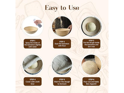 Banneton Kit Pack Mini Oval 250G 750G Bester Liner Rund Gefüttert Weide Rattan