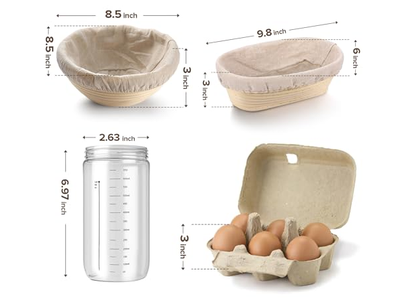 Banneton Gärkorb Groß Oval Brot 25cm 10 Zoll Rund Premium Gärung