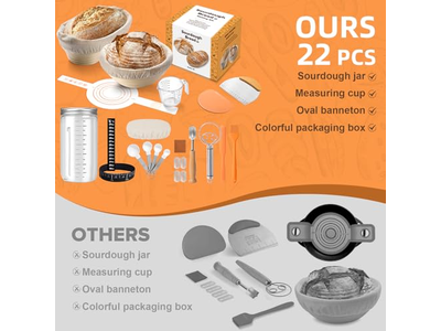 Banneton Gärkorb Groß Oval Brot 25cm 10 Zoll Rund Premium Gärung