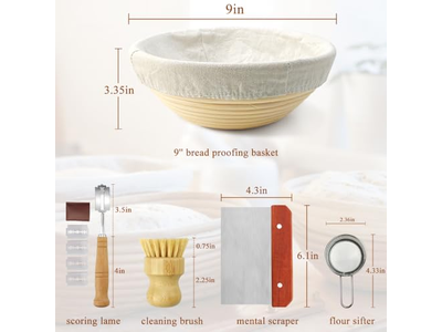 Handgefertigtes Banneton Gärkorb Set aus Kunststoff & Naturmaterial