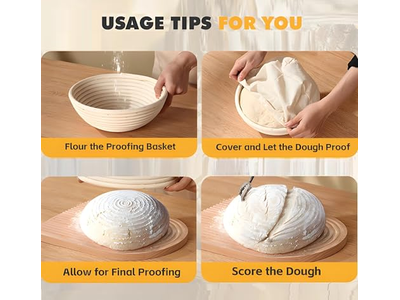 Banneton Korb Weide 6 Zoll Bambus Rund Plastik 9 Gärkörbe