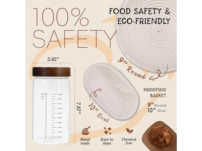 Großer Korb für Geschenke Brot 2 Stücke Hausgemachte Messer Lining Profing Silica