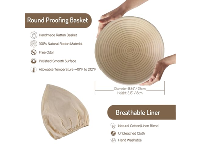 Fast-Food-Korb Hamburger Brot Gärkorb 11 Zoll Teiggärdeckel