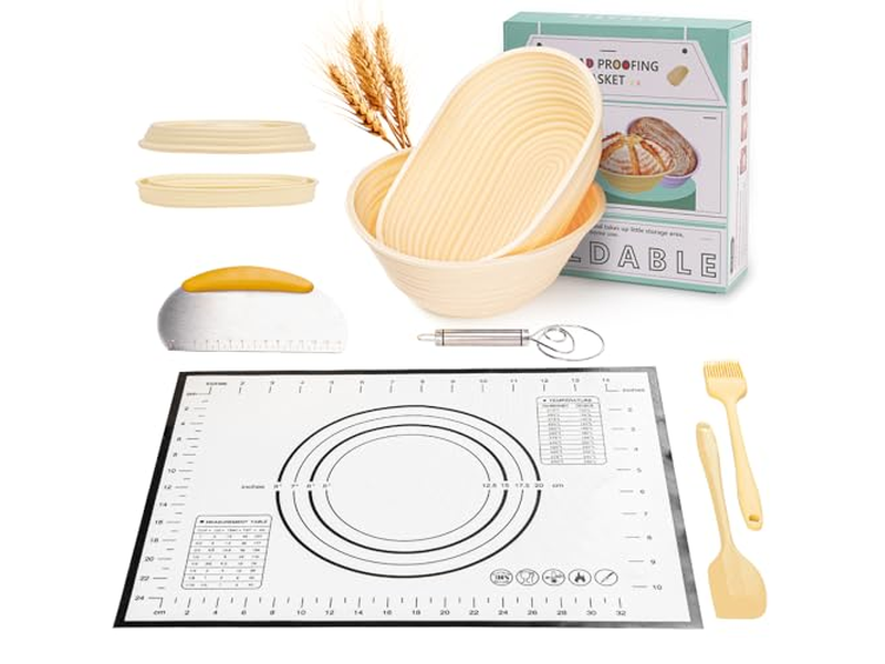 Holzschliff Bannetons Oval Brot Banneton Rohr Rattan Mit Einlagen 9 Zoll