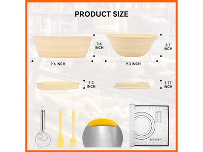 Holzschliff Bannetons Oval Brot Banneton Rohr Rattan Mit Einlagen 9 Zoll